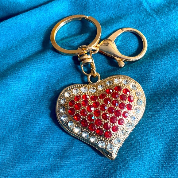Swarovski Accessories - Red Heart Keychain/Purse Charm